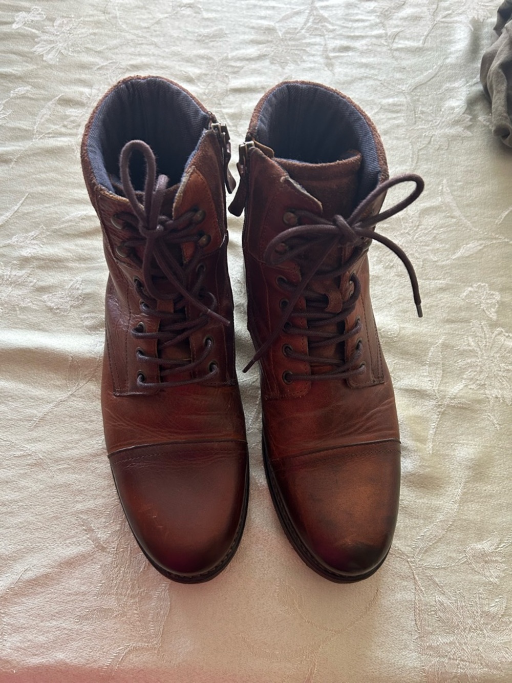 Aldo Men's Brown Leather Lace-Up Boots
